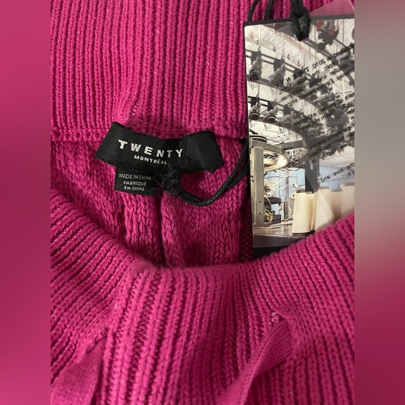 NWT TWENTY MONTREAL pink brown Knit Sweater Dip Tie Dye Joggers Pants M - Picture 7 of 13